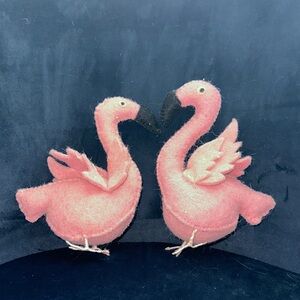 Pink Flamingo Bird Fabric Ornaments